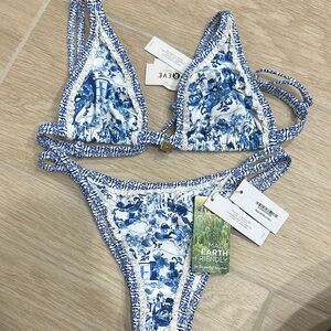 Blue and White Floral Bra Intimates